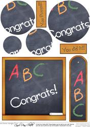 Congrats!! Blackboard Quick Card with Circle Pyramage