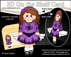 3D On the Shelf Card Kit - Little Irish Dancing Champion Aoife is going to the Ceili
