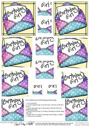 Birthday Girl Letter Twisted Pyramage Sheet