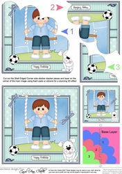 Cute Little Teen Boy is Swinging High Shell Edged Corner Side Stacker