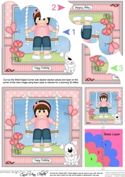 Cute Little Teen Girl is Swinging High Shell Edged Corner Side Stacker