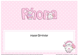 Large DL Birthday RHONA insert