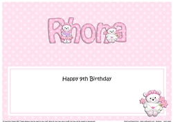 Large DL 9th Birthday RHONA insert