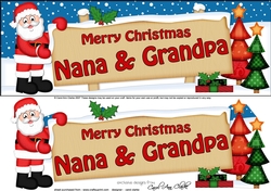 Large DL Merry Christmas NANA and GRANDPA 3D decoupage
