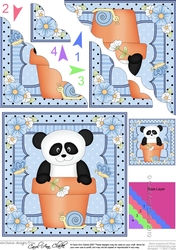 Flower Pot Friends Cute Little Panda Chi Chi Scalloped Corner Stacker