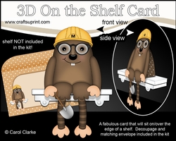 3D On the Shelf Card Kit - Cute Little McDoug Mole