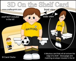 3D On the Shelf Card Kit - Little Footballer Cornell plays for Watford