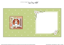 Square landscape insert - Through the Window - Cute Little Springer Spaniel Dog