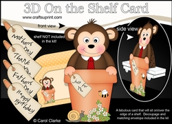 3D On the Shelf Card Kit - Flower Pot Friends Little Monkey Bing