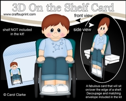 3D On the Shelf Card Kit - Cute Little Boy Georgy is a Wheelchair User