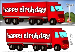 Large DL HAPPY BIRTHDAY HGV Lorry 3D decoupage