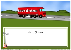 Large DL HAPPY BIRTHDAY HGV Lorry insert