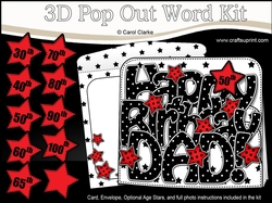 3D Happy Birthday DAD Stars with Ages 30 to 100 Pop Out Word Card 