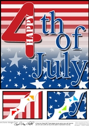 4th July Independence Day Scalloped Corner Topper  