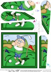 Old Man Bert plays Golf Fan Pyramage Topper