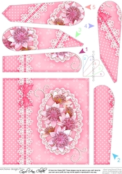 A Touch of Elegance Flowers Pearls and Lace Fan Pyramage Topper