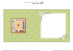 Square landscape insert - Through the Window - Cute Little Golden Labrador Dog