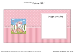 Jess Westie Dog has a basket of Pretty Flowers square landscape insert