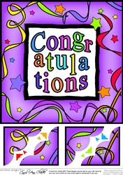 8 x 8 Congratulations Scalloped corner Topper