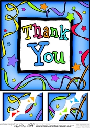 8 x 8 Thank You Scalloped corner Topper
