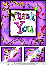 8 x 8 Thank You Scalloped corner Topper