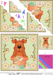 Flower Pot Friends Cute Little Rusty Dog Scalloped Corner Stacker