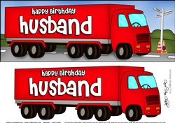 Large DL Happy Birthday HUSBAND HGV Lorry 3D decoupage