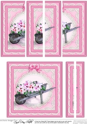 Flower Filled Wheelbarrow Side Stacker Topper