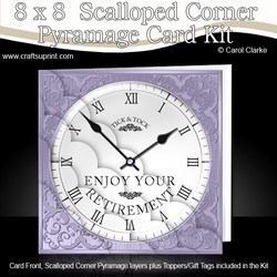 8x8 Retirement Clock Kit with Scalloped Corners