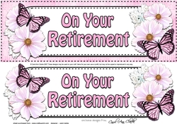 Large DL ON YOUR RETIREMENT Floral Butterflies 3D decoupage