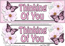 Large DL THINKING OF YOU Floral Butterflies 3D decoupage