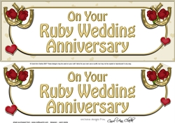 Large DL Ruby Wedding Anniversary 3D decoupage