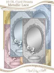 Dl Metallic Lace and Bow Card Fronts Kit