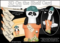 3D On the Shelf Card Kit - Flower Pot Friends Little Panda Bear Chi Chi