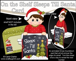 On the Shelf Sleeps Till Santa Card Kit - Cute Little Christmas Boy