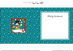 Christmas Snowman Rio is Carol Having a Snowball Fight insert square landscape