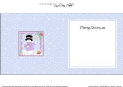 Christmas Snowman Rio is Carol Having a Snowball Fight insert square landscape