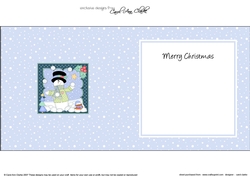 Christmas Snowman Rio is Carol Having a Snowball Fight insert square landscape