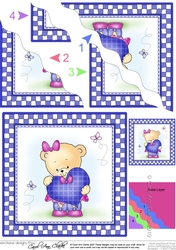 Cute Hunney Bear Rosie has a Heart Wavy Corner side stacker Topper