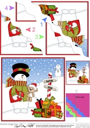 Christmas Snowman Roi is at the North Pole Wavy Corner side stacker Topper