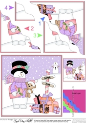 Christmas Snowman Roi is at the North Pole Wavy Corner side stacker Topper