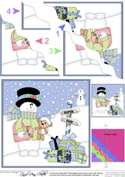 Christmas Snowman Roi is at the North Pole Wavy Corner side stacker Topper