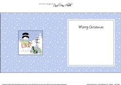 Christmas Snowman Oli & Pip Penguin are at the North Pole Wavy Corner side stacker Topper