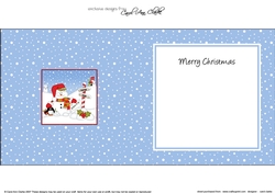 Christmas Snowman Oli & Pip Penguin are at the North Pole insert square landscape