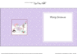 Christmas Snowman Oli & Pip Penguin are at the North Pole insert square landscape