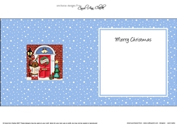 Rudolph at the Christmas Door matching insert square landscape