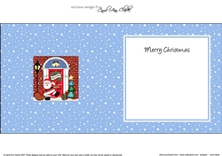 Santa at the Christmas Door matching insert square landscape