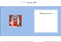 Meerkat at the Christmas Door matching insert square landscape