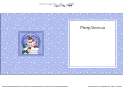 Christmas Snowglobe Snowman Skating matching insert square landscape