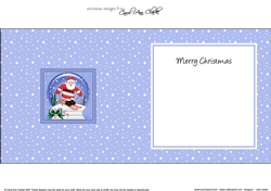 Christmas Snowglobe Santa is going Skiing matching insert square landscape